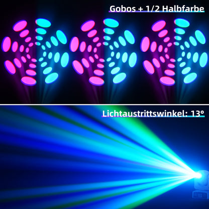 120W LED Moving Head – DJ Verlichting – Discotheek Lampen – Podium Spot – RGBW Kleurmenging – 4 Stuks Set – 7+1 Kleuren- en Gobopatronen – DMX512 Bediening