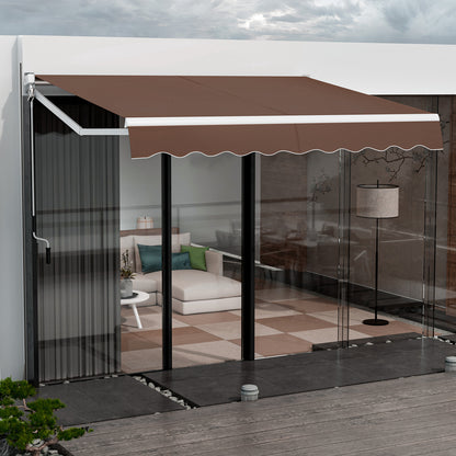 Zonnescherm – Zonwering – Terrasoverkapping – Uitvalscherm – Inklapbaar – Koffiekleur – 295x250 cm – Aluminium Frame