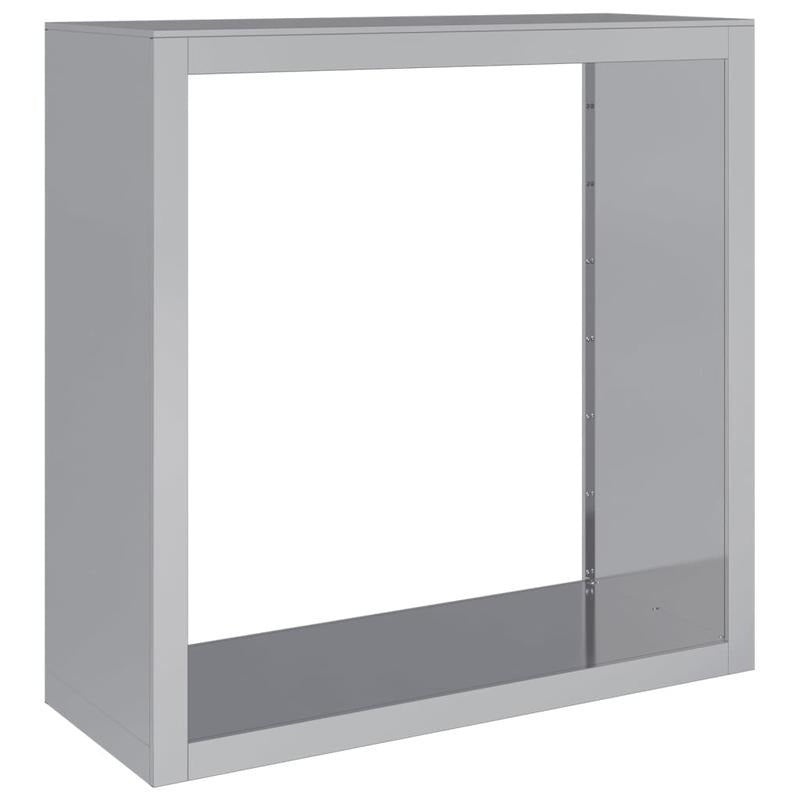 Galvanized Steel Firewood Storage Shelf 100x40x100cm - Heavy-Duty Outdoor Wood Rack with Ventilation Holes, Space-Saving Design for Patio, Garden, or Backyard, Firewood Organizer, Modern Aesthetic, Durable Construction