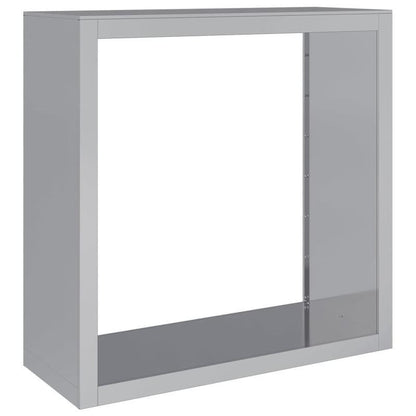 Galvanized Steel Firewood Storage Shelf 100x40x100cm - Heavy-Duty Outdoor Wood Rack with Ventilation Holes, Space-Saving Design for Patio, Garden, or Backyard, Firewood Organizer, Modern Aesthetic, Durable Construction