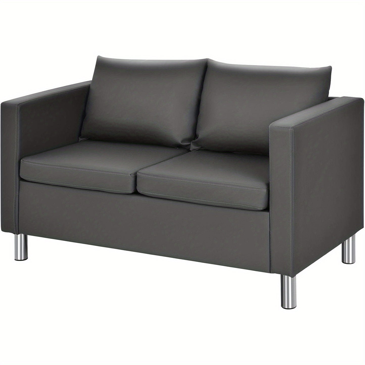 2-zitsbank – loveseat – zitbank – tweezits – tweezitsbank – ergonomisch zitcomfort – synthetisch leer grijs