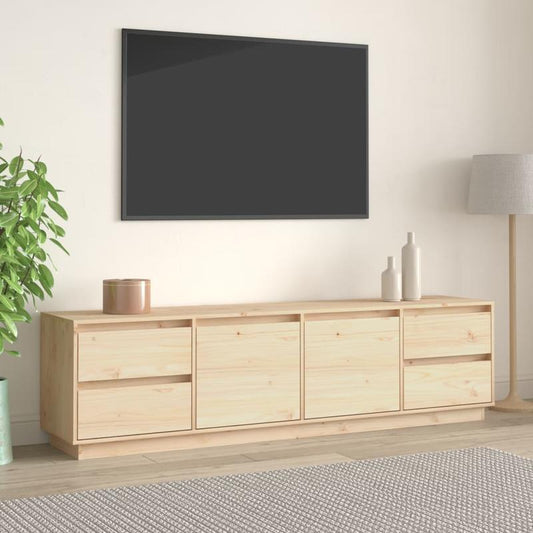 Mid-Century Modern Farmhouse-Style TV Stand for Living Room, Entertainment Center with Ample Storage, Solid Pine Wood, 176x37.5x47.5 cm, Perfect for Kitchen and Living Room