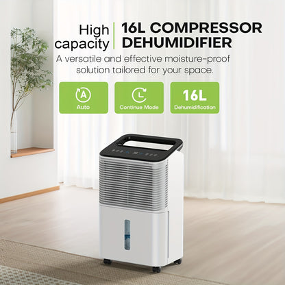 Ontvochtiger – Luchtontvochtiger – Dehumidifier – Vochtvreter – Vochtverwijderaar – Voor ruimtes tot 30 m² – Tot 16 Liter Per Dag