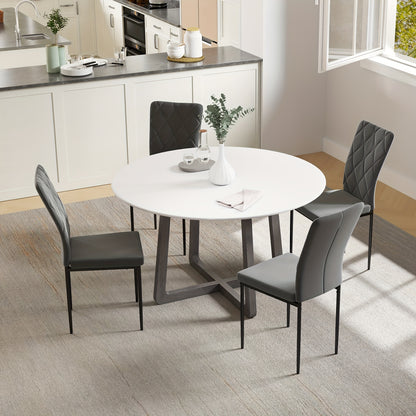 Eetkamerstoelen – Keukenstoelen – Stoelenset – Velvet Stoelen – Donkergrijs – Set Van 4 – Met Stevig Metalen Frame – Comfortabele Rugleuning