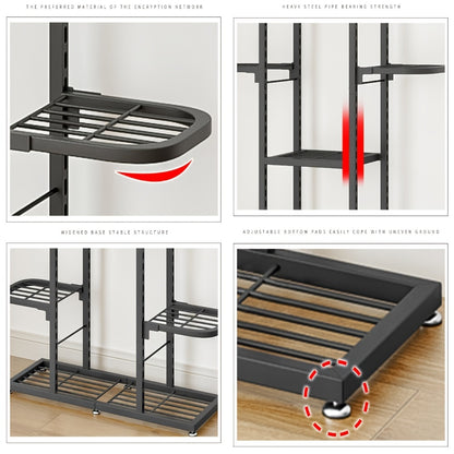 Plantenstandaard – Plantenrek – Bloemenrek – Plantenhouder – Plantenbak – 5-laags Wit Metaal – Ruimtebesparend Ontwerp – Antislip Hoekbeschermers