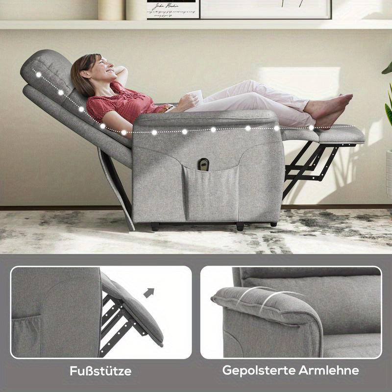 Ergonomic Recliner Chair with Stand Assist, 120kg Weight Capacity, 66 x 90 x 96cm, Leisure Chair for Living Room, Bedroom, Dining Room, Hallway, Balcony - Multifunctional Comfortable Seating, Perfect Home Decor