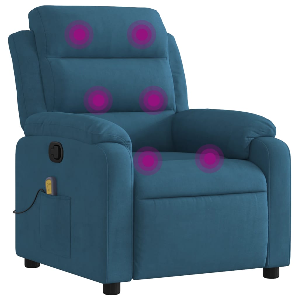 Fauteuil – Relaxstoel – Loungezetel – Zetel – Armstoel – Handmatig Verstelbaar – Blauwe Stof