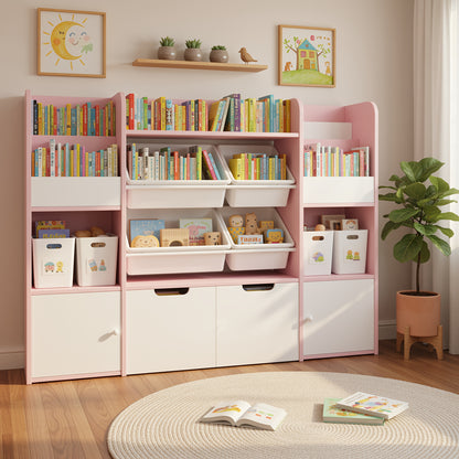 Boekenkast – Vakkenkast – Opbergkast – Boekenrek – Ladekast – Multifunctioneel Design – Duurzaam Hout – 69 CM Hoog – 3,2+ Kubieke Voet Opslagruimte