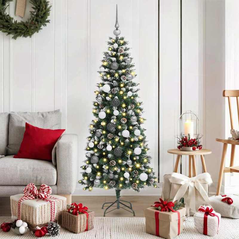 150cm PVC Green Artificial Christmas Tree Suitable for Living Room Holiday Decoration Bedroom Corner Arrangement Entrance Scene Embellishment