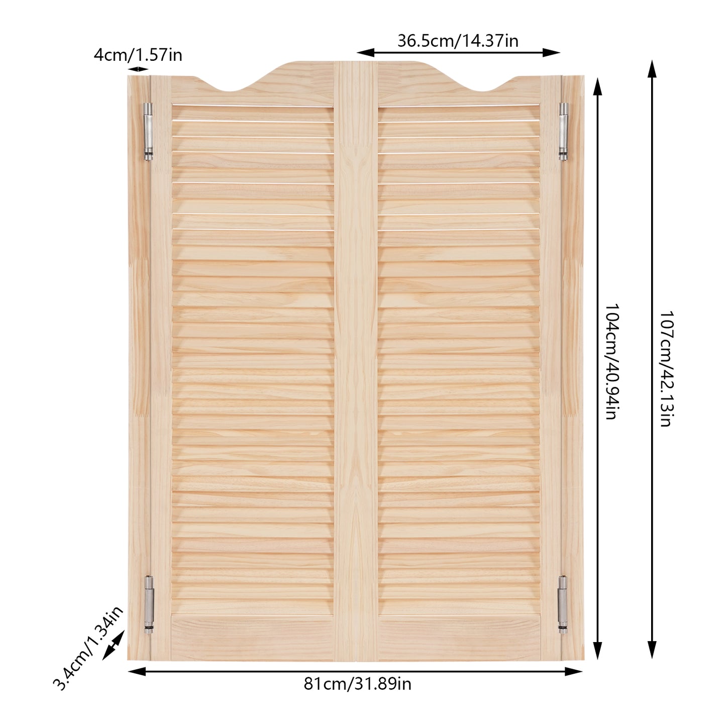 Kamerdeur – Dubbele Deur – Schuifdeur – Binnendeur – Room Divider – Massief Dennenhout – 180° Draaibaar – Geluidsarm Scharnier