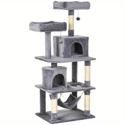Krabpaal – Kattenboom – Kattenhuis – Krabmeubel – Kattentoren – Multi-Level Met Sisal Krabpalen – 60x50x145 cm Stevig Kattenmeubel Voor Binnen