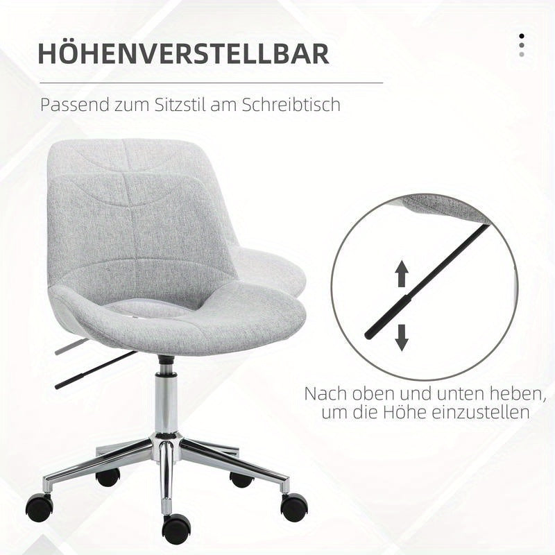 Heavy-Duty Adjustable Office Chair with 360° Swivel & Height Adjustment - Ergonomic Lumbar Support, 109.77 KG Weight Capacity, Heavy-Duty Metal Frame Computer Desk Chair, Gray Rolling Computer/Gaming Chair for & Office (No W