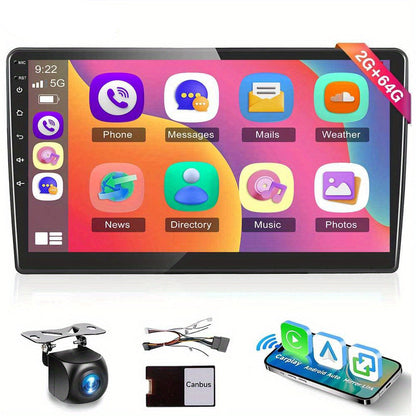 Autoradio – Car Stereo – Multimedia Speler – Auto Radio – Navigatiesysteem – 10,1 Inch HD Touchscreen – Draadloze CarPlay & Android Auto – Inclusief Canbus, WiFi, GPS, Achteruitrijcamera en Microfoon