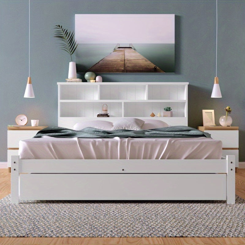 Uittrekbed 140x200 cm – Logeerbed – Opklapbed – Uitklapbed – Guestbed – Met Opberglades – Met Stevig Metalen Frame – Geen Assemblage Nodig