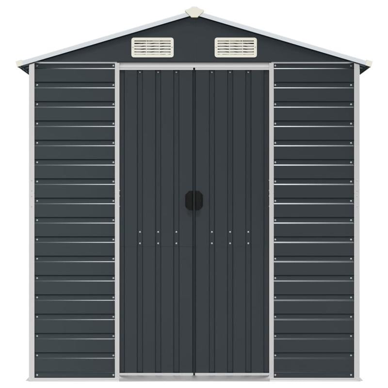 Large Heavy-Duty Metal Outdoor Storage Shed with Gabled Roof & Sloped Sides - Anthracite (Sier ) Temporary Removable Garden Organizer, 191x215x198cm, Durable Steel Construction for Backyard, Patio, or Garden Storage - Ideal f