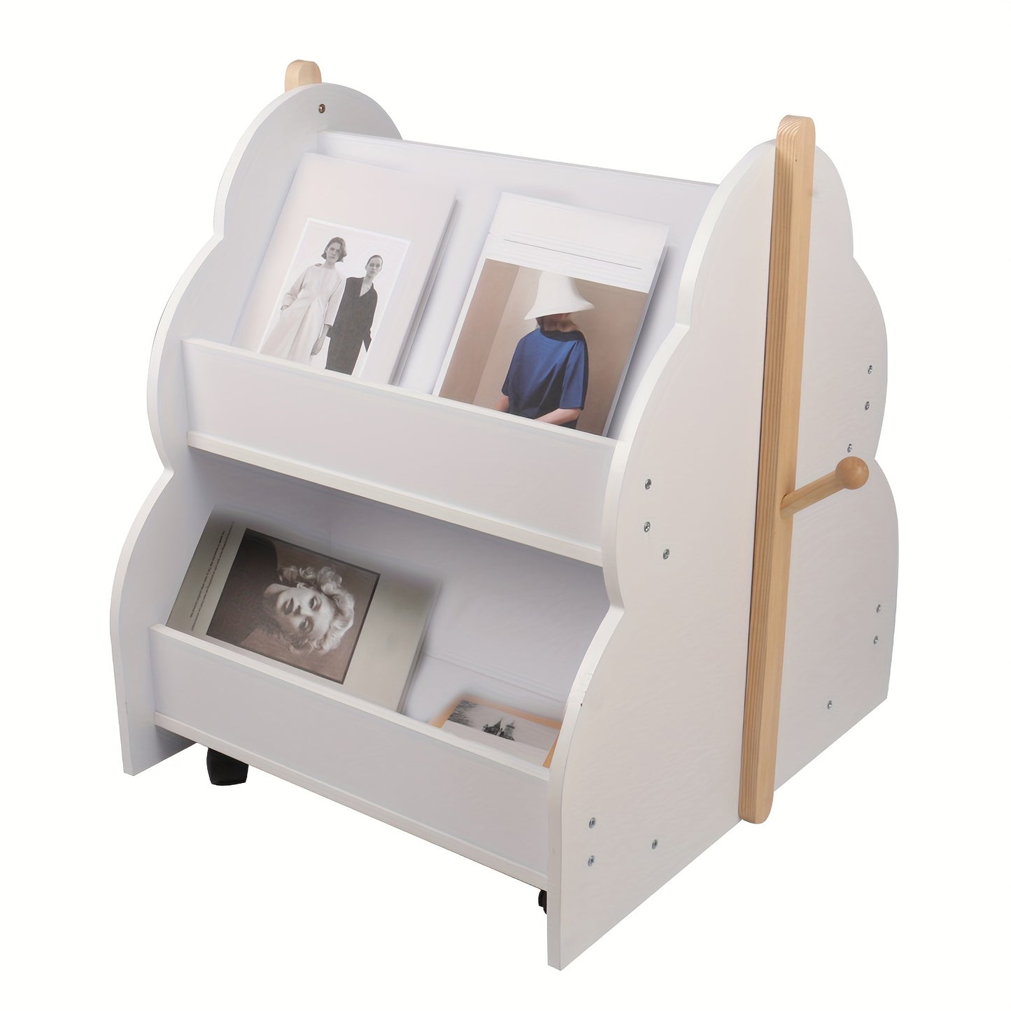 Boekenplank – Wandplank – Boekenrek – Opbergkast – Wandrek – Verrijdbaar en Geruisloos – Compact 50x54 cm