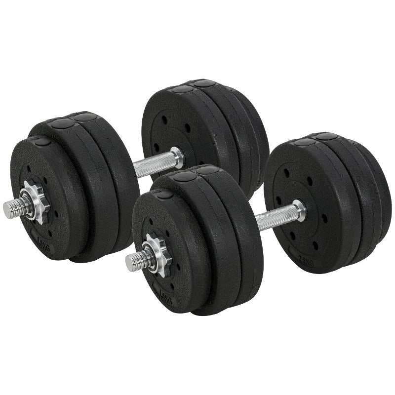Verstelbare Halterset – Dumbbells – Gewichtsschijven – Krachttraining Set – Fitness Gewichten – Tot 30 kg – Stalen Frame Met PU-Coating