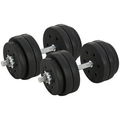 Verstelbare Halterset – Dumbbells – Gewichtsschijven – Krachttraining Set – Fitness Gewichten – Tot 30 kg – Stalen Frame Met PU-Coating