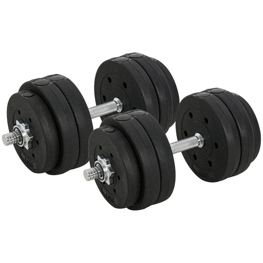 Verstelbare Halterset – Dumbbells – Gewichtsschijven – Krachttraining Set – Fitness Gewichten – Tot 30 kg – Stalen Frame Met PU-Coating