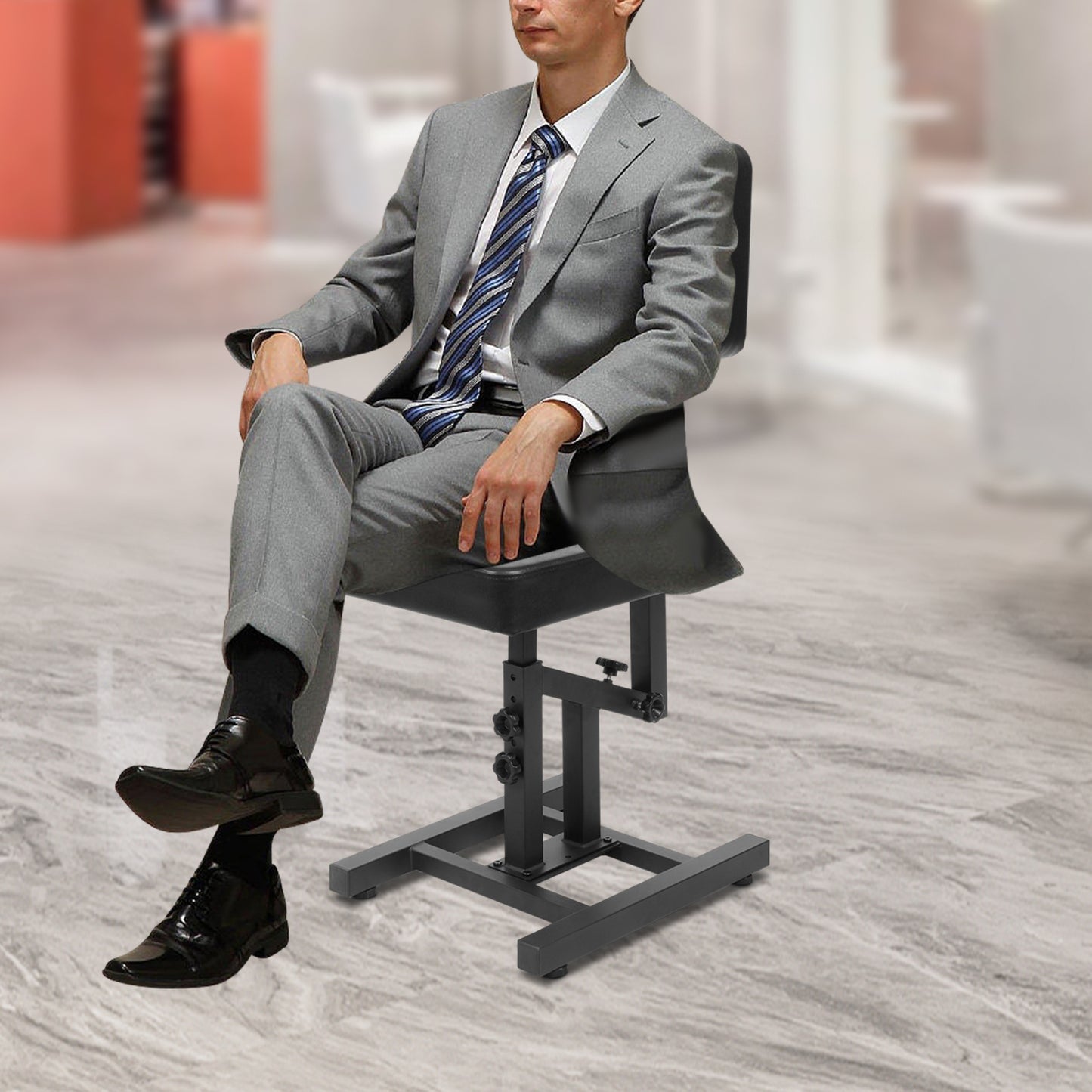 Adjustable Tattoo and Hair Chair | Multiple Use, Aluminum Frame, Open Back, Includes Cushion, No Wheels - NaMaSyo