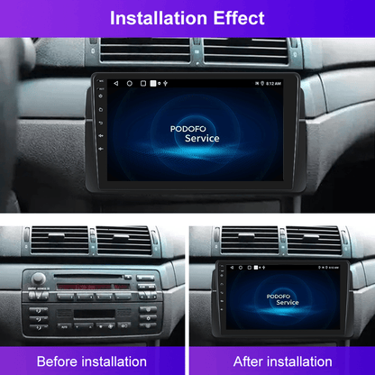 Android Autoradio BMW E46 – Dubbele Din Radio – Multimedia Systeem – Touchscreen Stereo – Navigatie Systeem – 9 Inch Display – Wireless CarPlay & Android Auto – Achteruitrijcamera met Microfoon