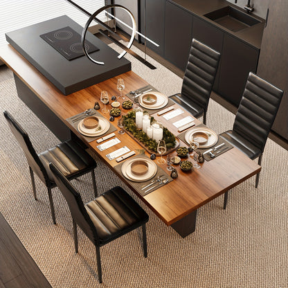 Moderne Eetkamerstoel – Comedor Silla – Sillas Para Comedor – Silla Comedor Moderna – Banquetas Desayunador – Zwart – Zacht Gevoerd – Metaalvrij Frame