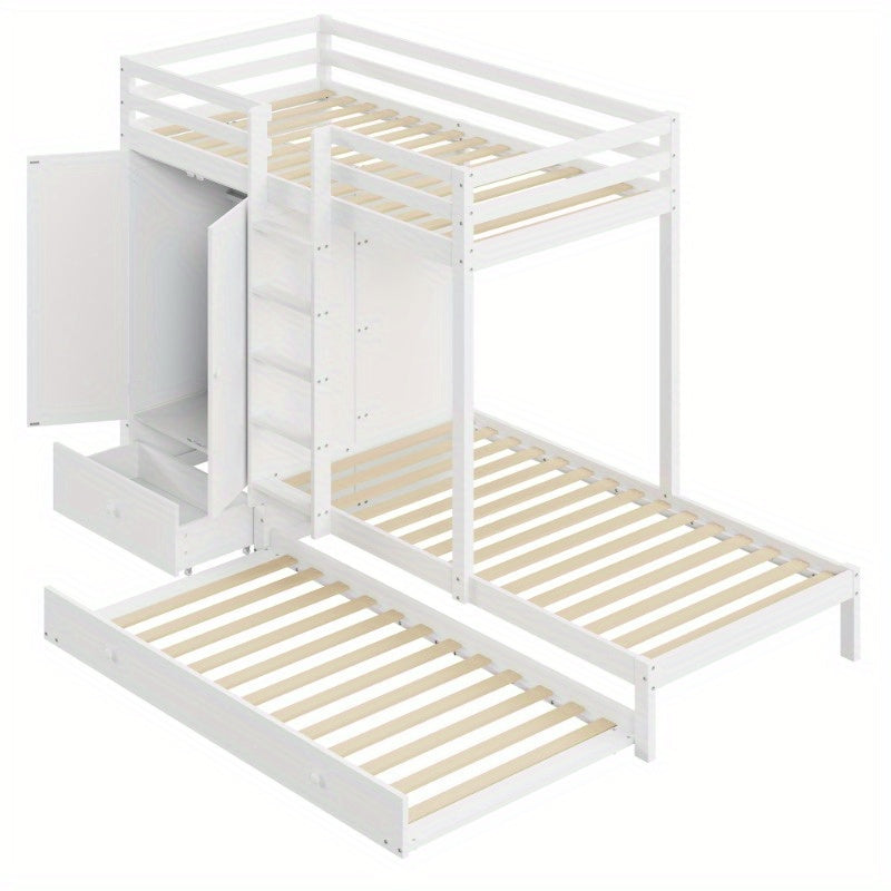 Hoogslaper – Stapelbed – Uitschuifbed – Bedbank – Bedkast – Met Ingebouwde Laden & Opbergruimte – Robuust Metalen Frame – Compact & Ruimtebesparend