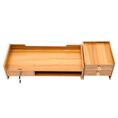 Bureau Organizer – Bureaurek – Desk Organizer – Opbergdoos – Documentenhouder – Houtkleur – Stevig Duurzaam Materiaal – Compact Formaat