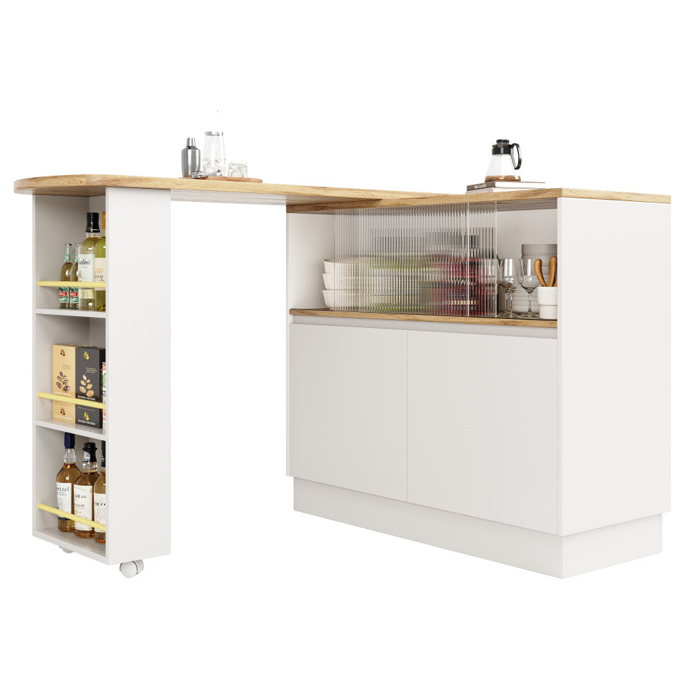Barstoel – Barkruk – Barkruk – Barstoelkeuken – Barstoelen – Draaibaar 360° – Glasblad Met Planken – Metaal – 90x45x100 cm – Modern Minimalistisch Design