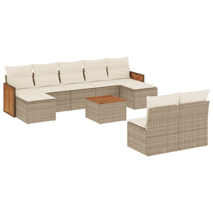 Loungeset – Loungesets – Tuinset – Loungemoebel – Buitenmeubels – Weerbestendig PE-Rattan – Opbergruimte Met Waterdichte Tas – Beige en Grijs Met Tafel