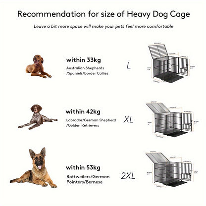 Hondenbench – Hondenkooi – Kennel – Draadkooi – Hondenhok – Stevig Metalen Frame – Vergrendelbare Deuren – Ventilatiepanelen – Uitneembare Lade – Zware Wielen – Extra Groot XL - QUORE