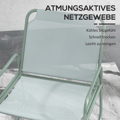 Tuinset – Tuinmeubelset – Bistroset – Balkonset – 3-delig Groen – Ademend Stof – Compact Rond Tafel 60 cm