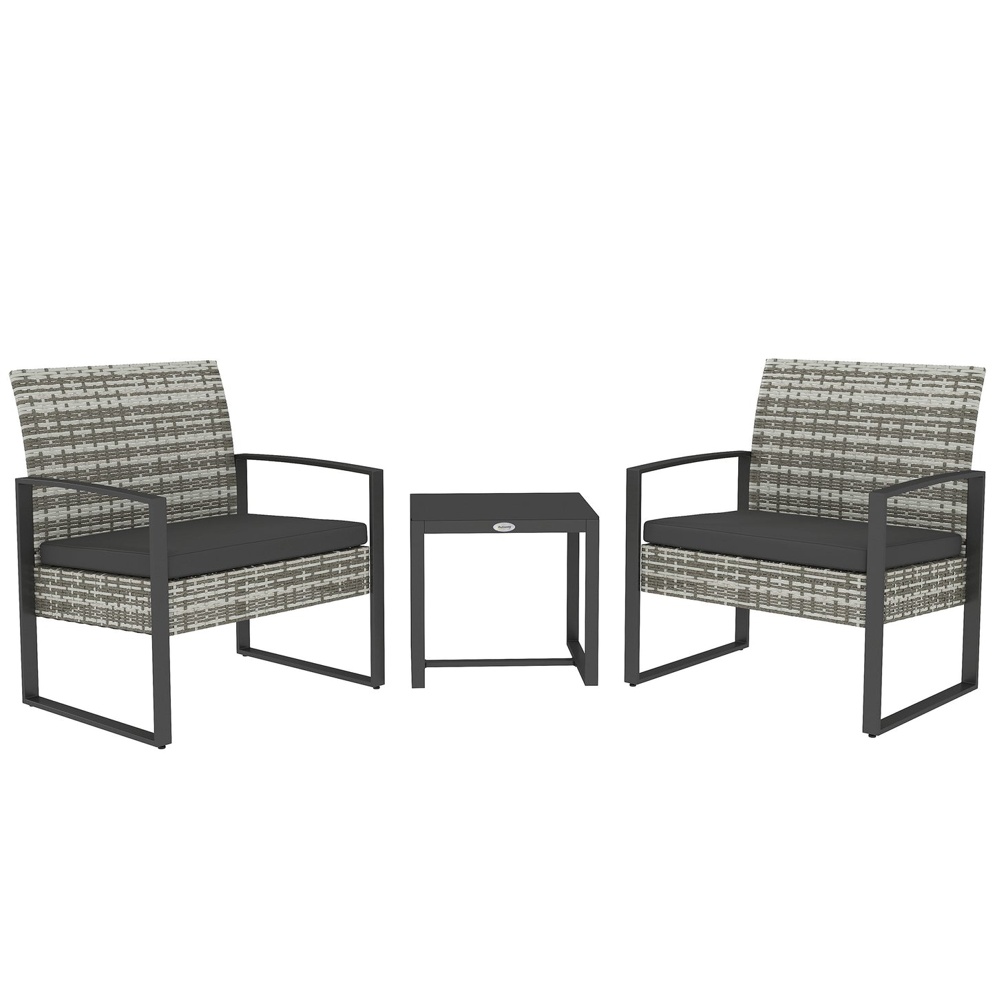 2-zits Loungeset – Tuinset – Balkonset – Loungeset Buiten – Loungeset Compact – Weerbestendig Gevlochten Resin – Koffietafel Met Gehard Glas – Lichtgrijs