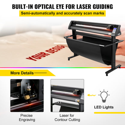 Vinyl Cutter – Snijplotter – Stickersnijder – Contourplotter – Vinylsnijder – Zwart – Ingebouwde Laser Snijfunctie – Max Snijbreedte 126 cm