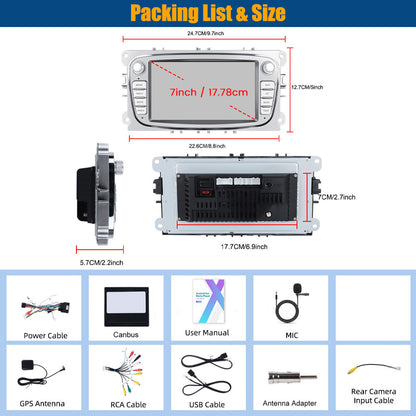 Autoradio – Auto Radio – 1-DIN Radio – Multimedia Radio – Bluetooth Radio – Android 15 Besturingssysteem – 7 Inch HD Touchscreen