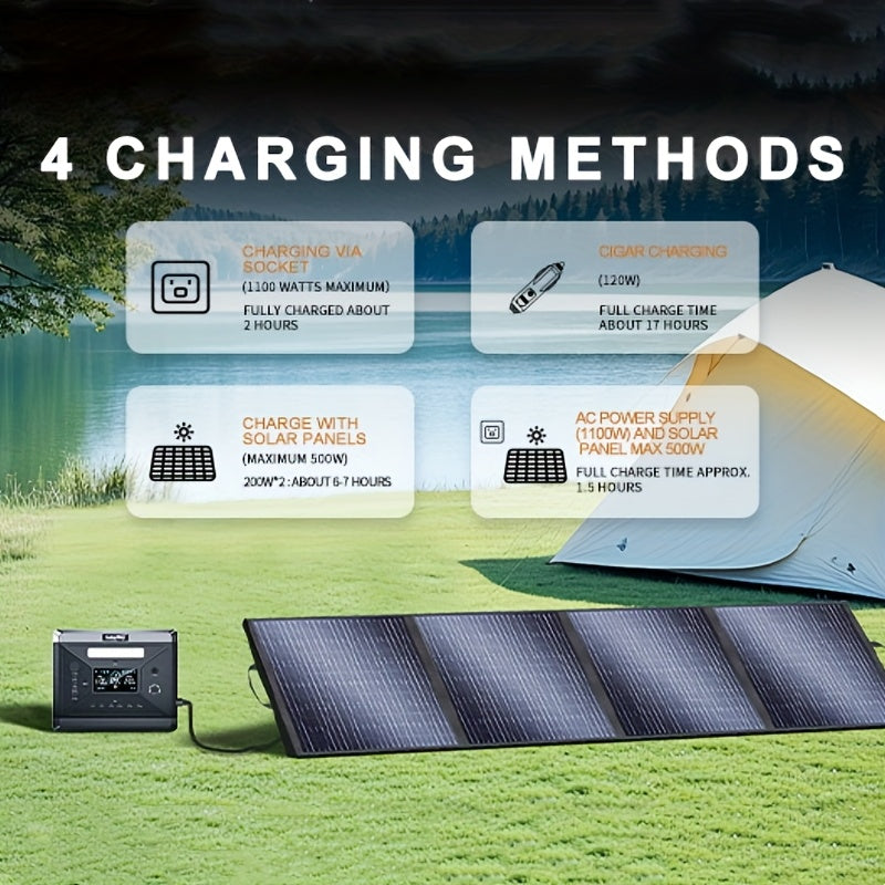 Oplaadstation – Power Station – Draagbare Batterij – Noodstroomvoorziening – Solar Generator – 2400W Hoog Vermogen – 400W Zonnepaneel Inclusief
