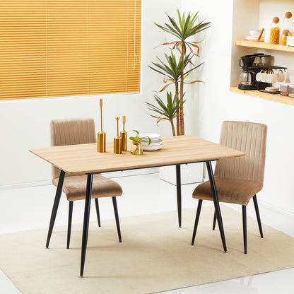 Eettafel – Tafels – Meubels – Kleine Eettafel – Keukentafel – Scandinavisch Design – 140x80x76 cm – MDF Houtfineer Met Zwarte Stalen Poten