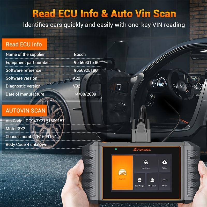Autodiagnosetool – Diagnoseapparaat – Foutcode Scanner – OBD II Interface – Auto Scanner – Bidirectionele Communicatie – ECU Codering – Sleutelprogrammering Zonder Batterij