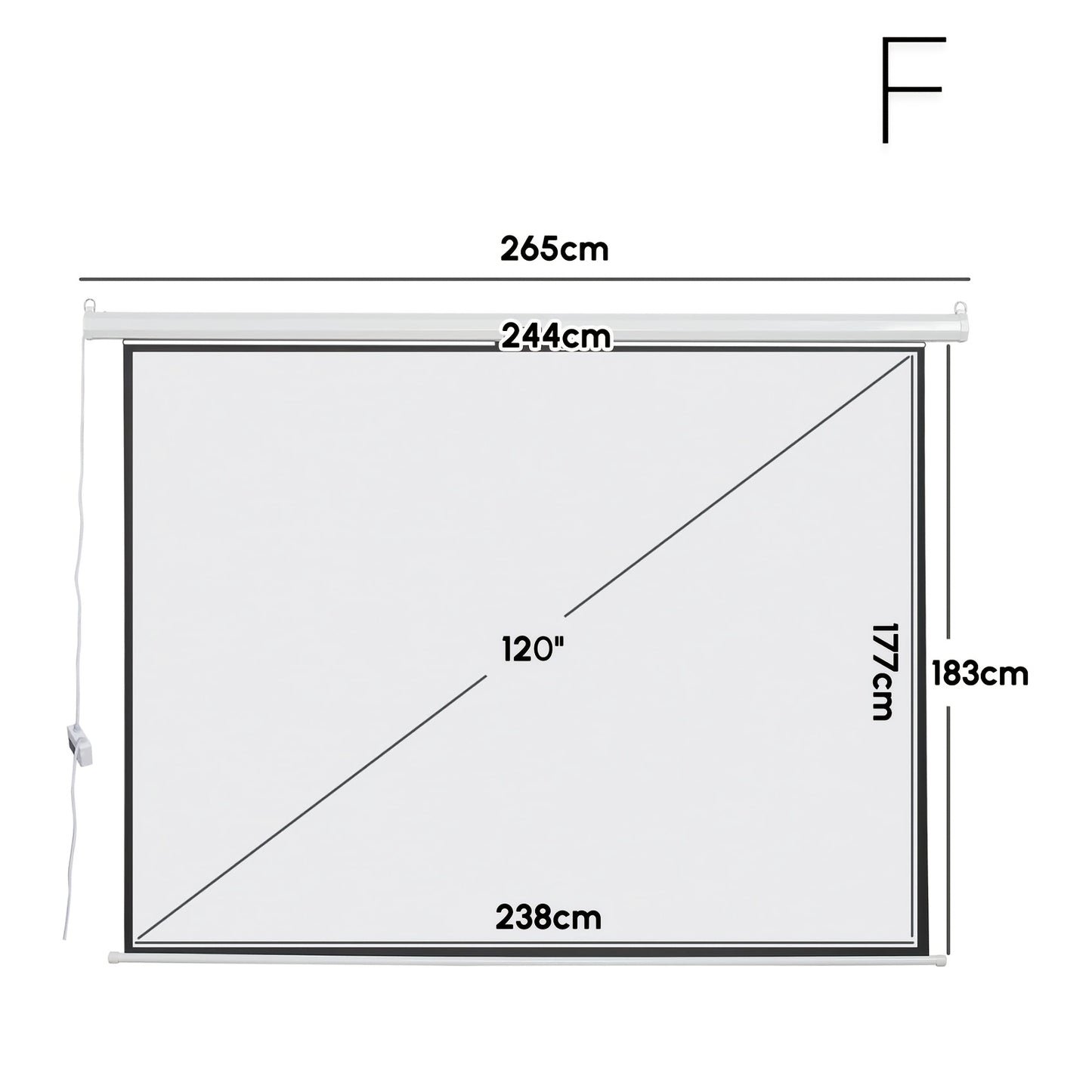 Projectiescherm – Beamer Scherm – Projector Scherm – Elektrisch Projectiedoek – Oprolbaar Scherm – 3,05 Meter – Stil Motor – Kreukvrij Wit Mat Oppervlak