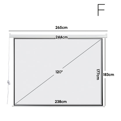 Projectiescherm – Beamer Scherm – Projector Scherm – Elektrisch Projectiedoek – Oprolbaar Scherm – 3,05 Meter – Stil Motor – Kreukvrij Wit Mat Oppervlak