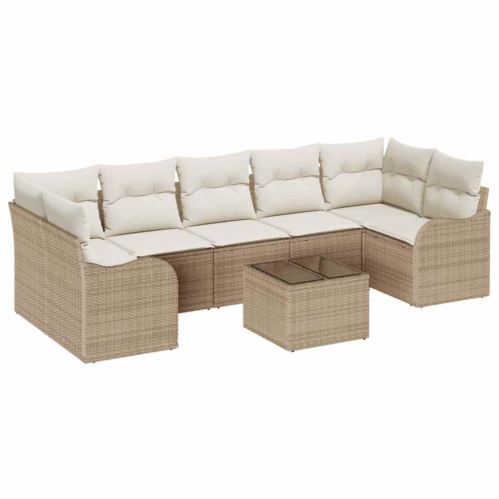 Tuinbank – Buitenbank – Loungeset – Tuinmeubel – Modulaire Design – Weerbestendig Kunststof – Verstelbare Poten – Beige/Crème