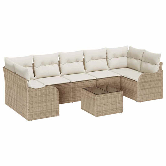 Tuinbank – Buitenbank – Loungeset – Tuinmeubel – Modulaire Design – Weerbestendig Kunststof – Verstelbare Poten – Beige/Crème