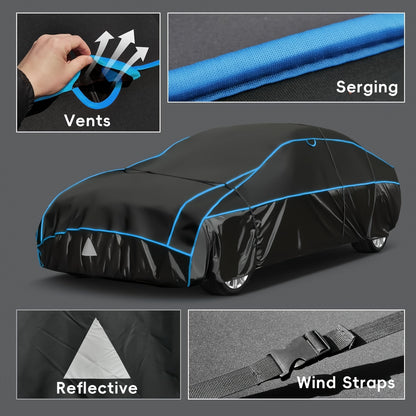 Autodeken – Autohoes – Wagenhoes – Beschermhoes – Hagelbestendige Autocover – 5 mm PEVA Bescherming – Ademend en Windvast – Geschikt Voor Sedans Tot 420 cm