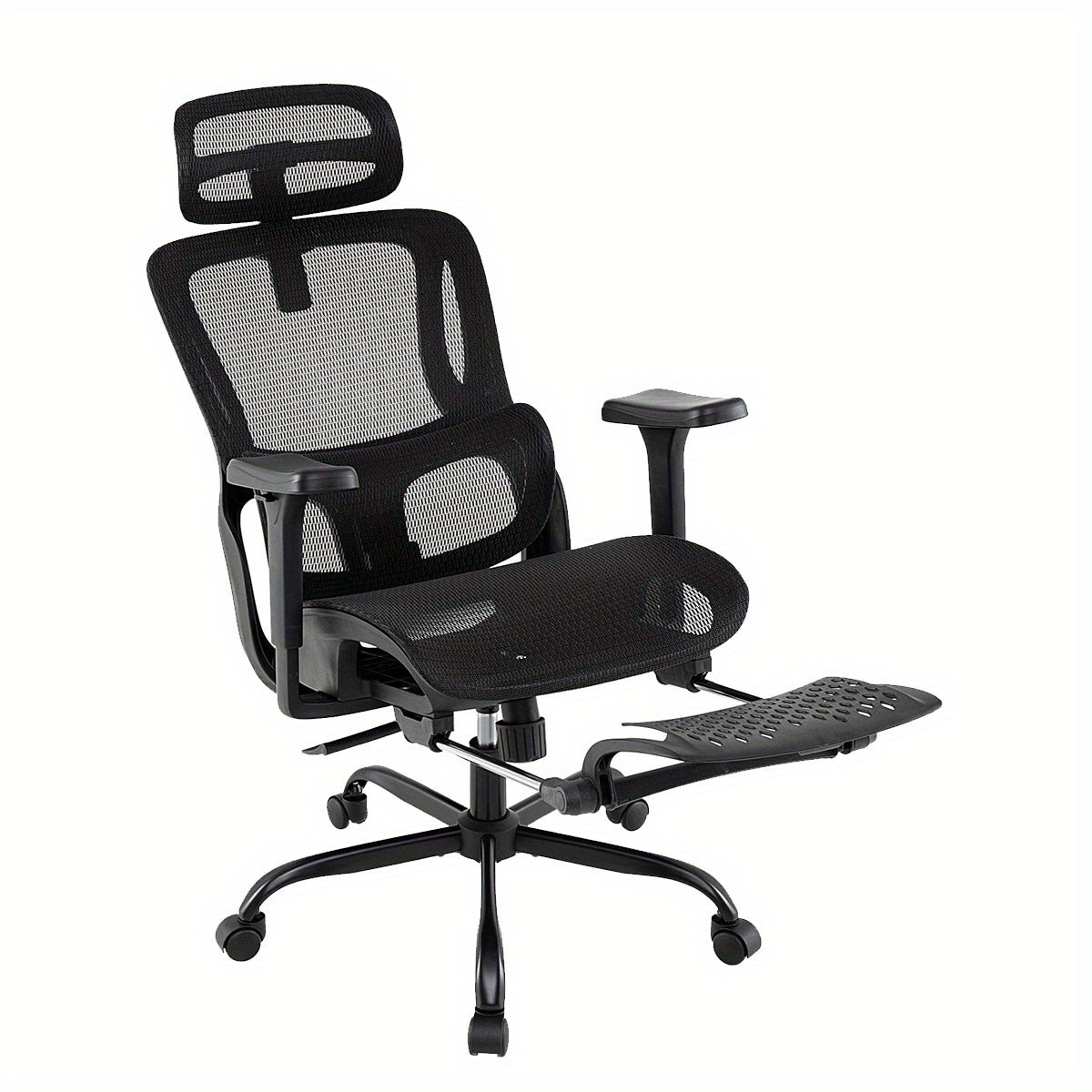 Ergonomische Bureaustoel – Bureaustoel Home Office – Werkstoel – Kantoormeubilair – Draaistoel – Verstelbare Hoofdsteun – Ademend Mesh Rugleuning – Zwart