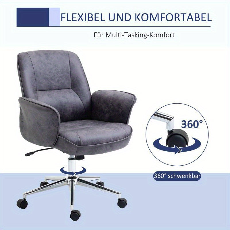 Bureaustoel – Office Chair – Ergonomische Stoel – Draaistoel – Bureaustoel – XXL Formaat – Met Schommelfunctie – Verstelbaar – Tot 120 kg – Grijs