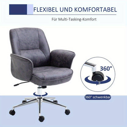 Bureaustoel – Office Chair – Ergonomische Stoel – Draaistoel – Bureaustoel – XXL Formaat – Met Schommelfunctie – Verstelbaar – Tot 120 kg – Grijs