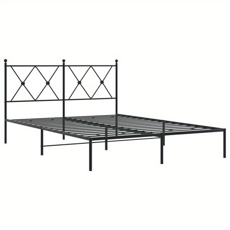 Metal Bed Frame with Headboard, 140X190 Cm