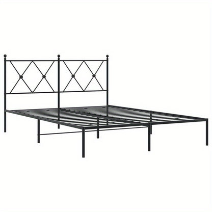 Metal Bed Frame with Headboard, 140X190 Cm