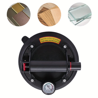 Zuignap – Vacuümzuiger – Hefzuiger – Hulpzuiger – Zuighandel – Zuigkracht 179 kg – Druksensor Met Kleurindicatie – Inclusief Draagkoffer – Rubber Zuigbasis 20 cm – Anti-Slip ABS Handgreep