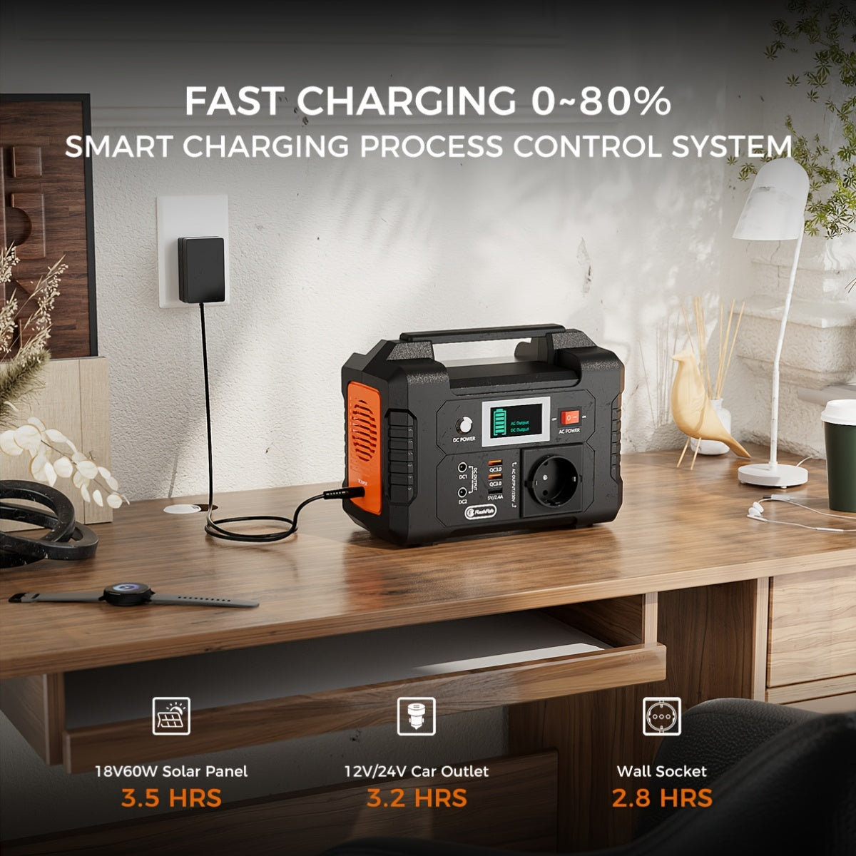 Draagbare Power Station – Generator Voor Camping – Camping Power Supply – Travel Power Source – Zonne-Generator – 151Wh Capaciteit – Inclusief 60W Zonnepaneel